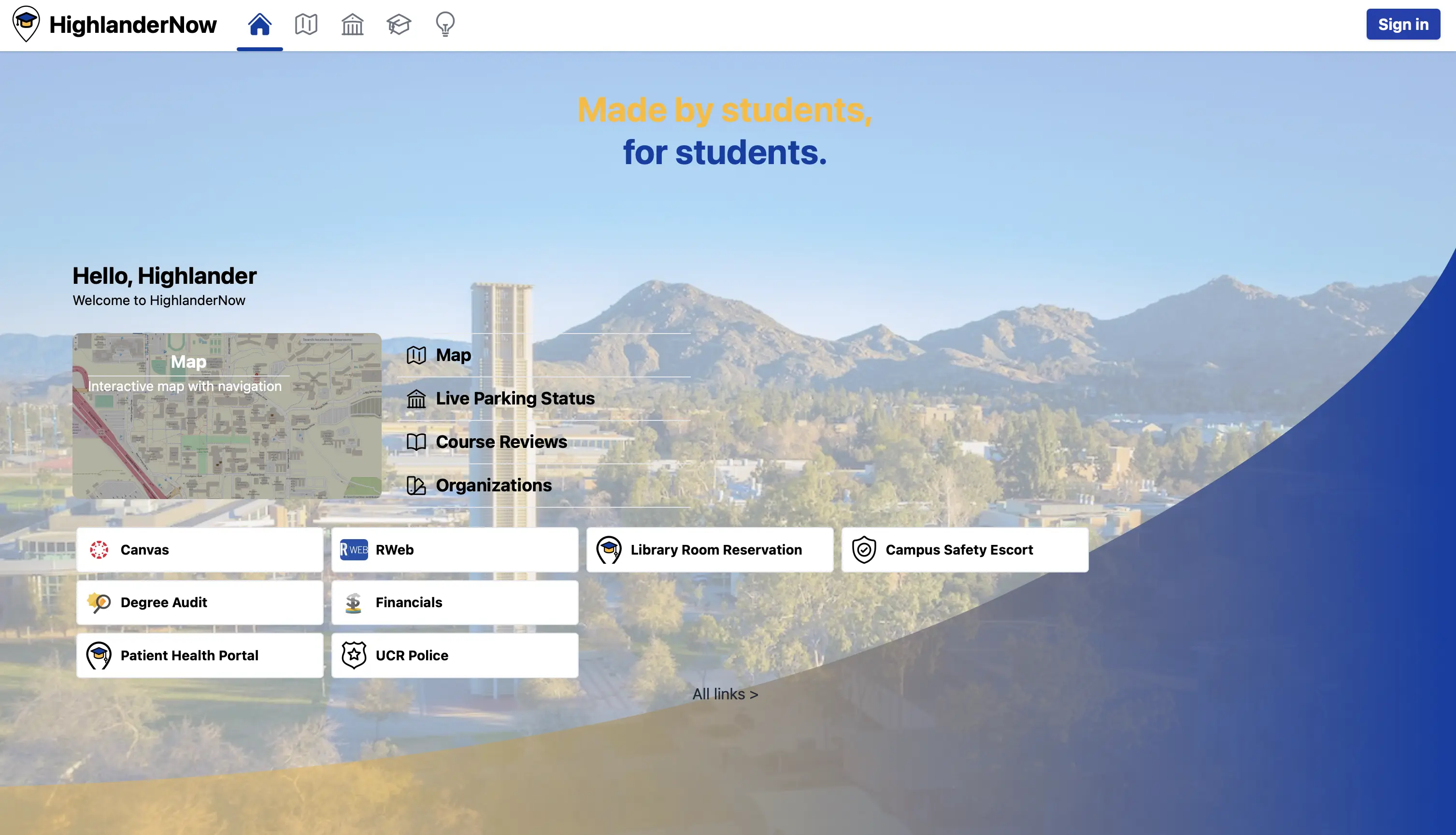 HighlanderNow — A campus super-app serving ~2,000 UCR students